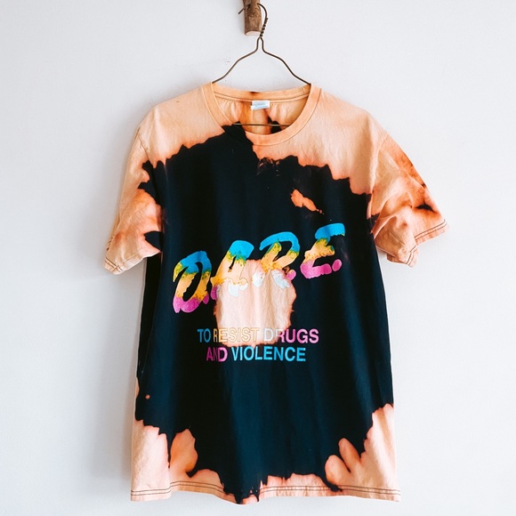 D.A.R.E. Other - DARE D.A.R.E. T-Shirt Rainbow Large Tee Black 90's